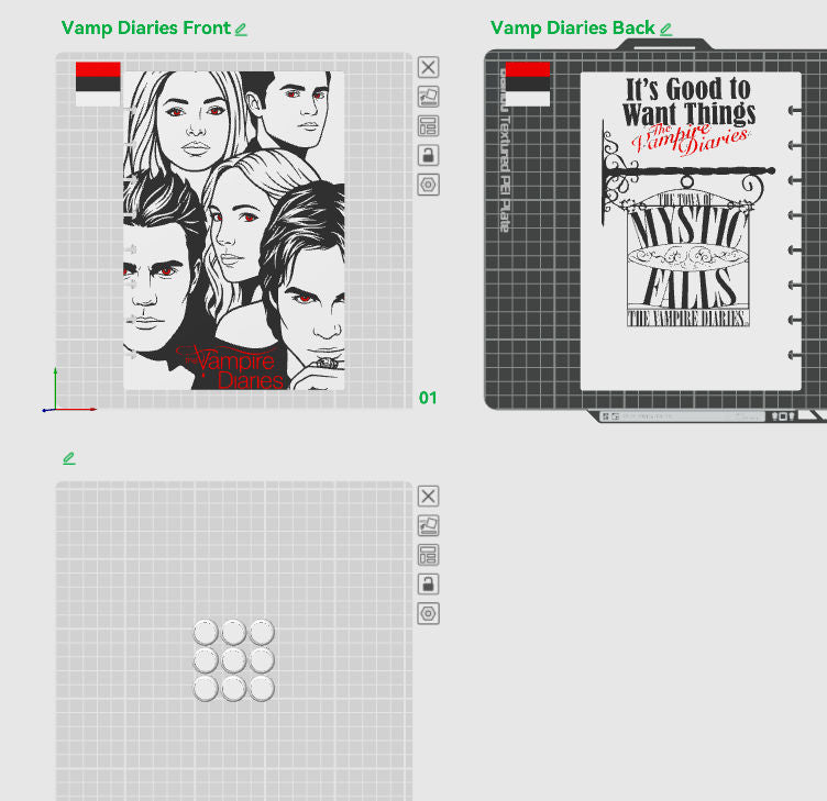 Complete Vampire Diaries inspired   3D Refillable Notebook – Digital 3MF File Only