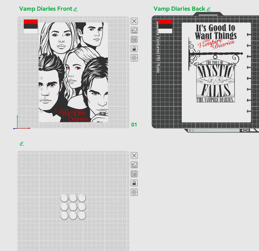 Complete Vampire Diaries inspired   3D Refillable Notebook – Digital 3MF File Only